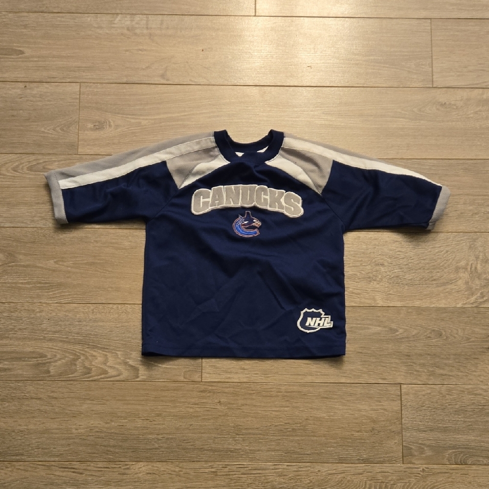 Kids Canucks Blue and Gray Hockey Jersey